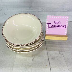 Bordallo Pinheiro Portugal CHAMBORD Scalloped Cream Soup Ceral Bowls Set of 4